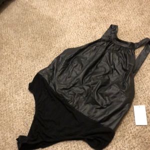 Eloquii Faux Leather Bodysuit